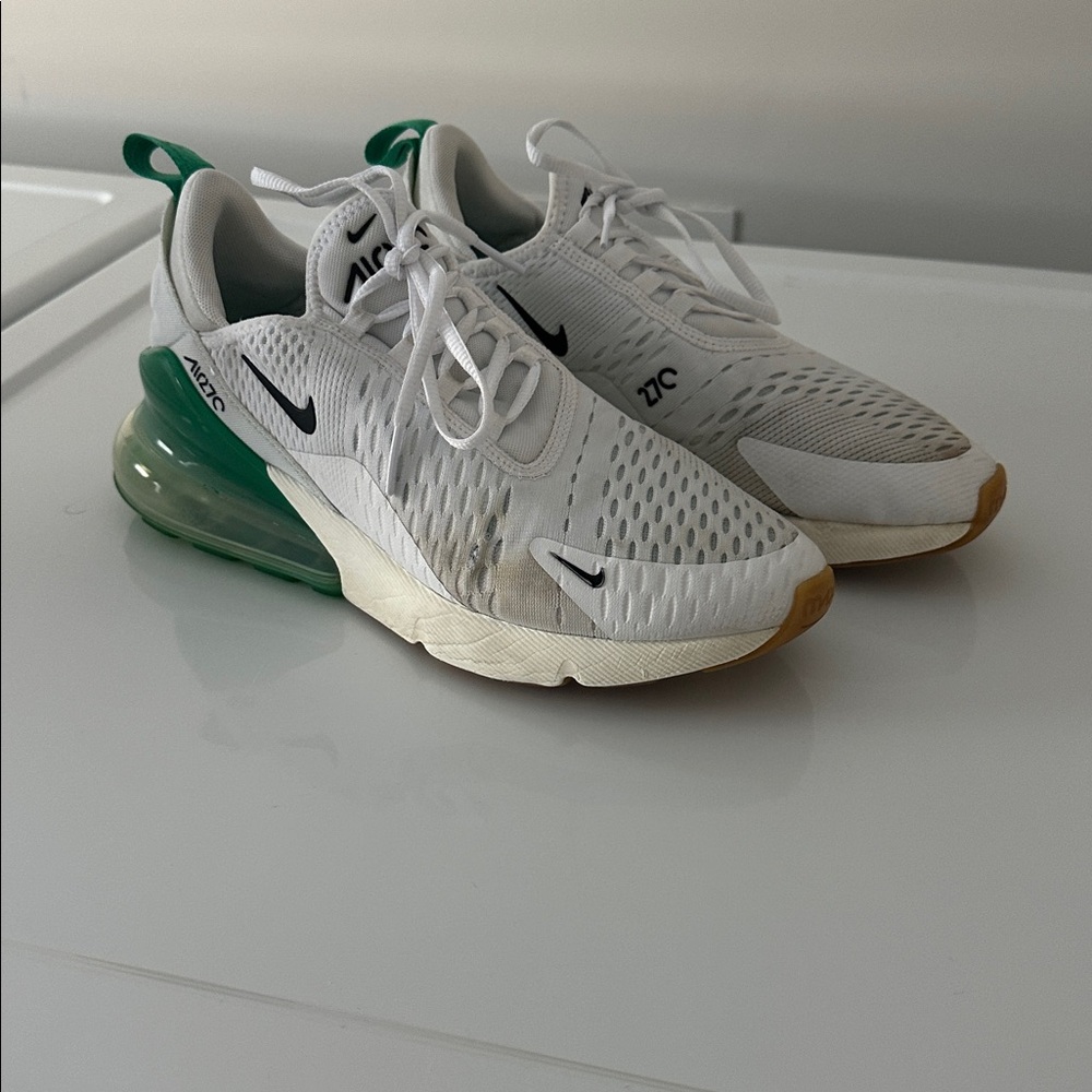 Nike Women's Air Max 270 White Green Sneakers - Picture 4 of 6